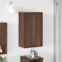 Badkamerkast bruin eikenkleur 39 x 23.5 x 65 cm Bewerkt hout