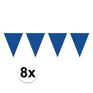 8 stuks groot formaat blauwe slingers