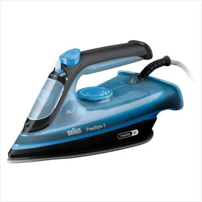 Braun FI3194 BK Freestyle 3 - STEAM IRON - POWER 2400 W - Constante stoom 45 g/min Presserend 200 g/min - Superceramic Sole