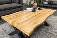 Industriële salontafel WILD 90cm bruin wild eiken look zwart metalen boomrand - 45081