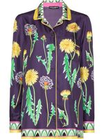 Dolce & Gabbana chemise en soie à imprimé graphique - Violet