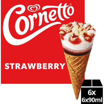 Ola IJs Cornetto Aardbei 6 stuks 6 x 90ml bij Jumbo