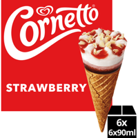 Ola IJs Cornetto Aardbei 6 stuks 6 x 90ml bij Jumbo