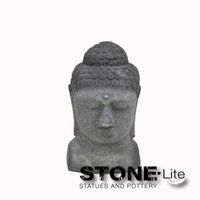 Boeddha hoofd lavasteen h40 cm Stone-Lite - stonE'lite - thumbnail
