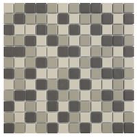 The Mosaic Factory London vierkante mozaïek tegels 30x30 grijs/donkergrijs/zwart