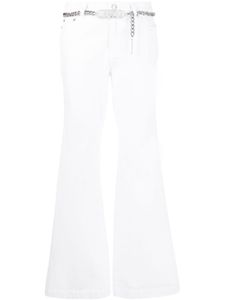 Michael Michael Kors pantalon ceinturée à coupe évasée - Blanc