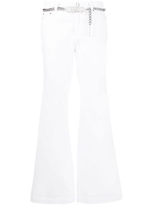 Michael Michael Kors pantalon ceinturée à coupe évasée - Blanc