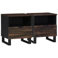 Nachtkastje met lade 2 pcs Walnotenhout 40 x 33 x 46 cm