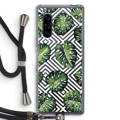 Geometrische jungle: Sony Xperia 5 Transparant Hoesje met koord