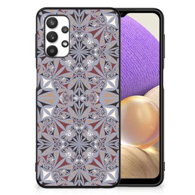 Samsung Galaxy A32 5G Marmeren Print Telefoonhoesje Flower Tiles