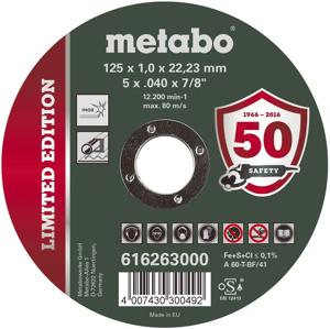 Metabo Accessoires Doorslijpschijf Ø 125x1,0x22,23 Inox Limited Edition - 100 stuks - 616263000