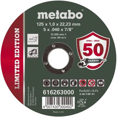 Metabo Accessoires Doorslijpschijf Ø 125x1,0x22,23 Inox Limited Edition - 100 stuks - 616263000
