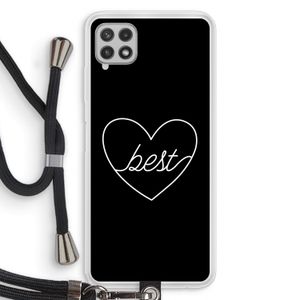Best heart black: Samsung Galaxy A22 4G Transparant Hoesje met koord