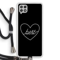 Best heart black: Samsung Galaxy A22 4G Transparant Hoesje met koord
