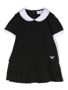 Emporio Armani Kids robe stretch à jupe plissée - Noir