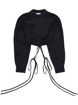 Christopher Esber chemise en soie à col noué - Noir