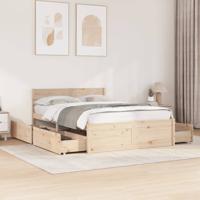 Bedframe zonder matras massief grenenhout 140x190 cm