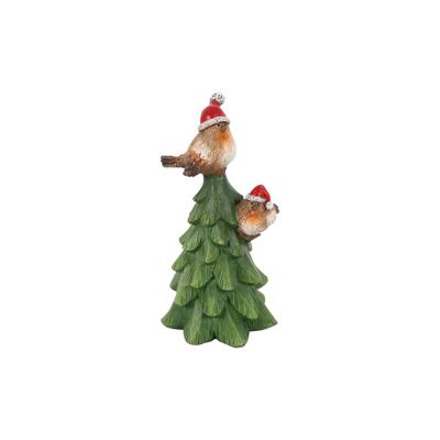 everlands kunstkerstboom met vogels S Ø8,2xH16,5cm