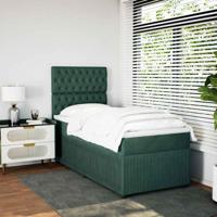 Boxspring met matras fluweel donkergroen 80x200 cm