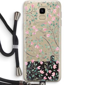 Sierlijke bloemen: Samsung Galaxy J6 (2018) Transparant Hoesje met koord