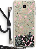 Sierlijke bloemen: Samsung Galaxy J6 (2018) Transparant Hoesje met koord