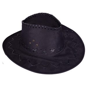 Suede cowboyhoed zwart