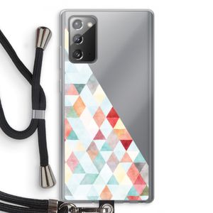 Gekleurde driehoekjes pastel: Samsung Galaxy Note 20 / Note 20 5G Transparant Hoesje met koord