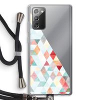 Gekleurde driehoekjes pastel: Samsung Galaxy Note 20 / Note 20 5G Transparant Hoesje met koord