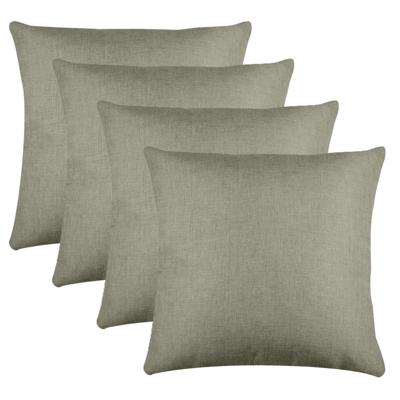 Stof Textile sierkussen Bea - 4x - groen - 50 x 50 cm - bank kussens - polyester