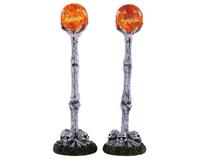 Lighted lantern bone post, set of 2, b/o (4.5 - Lemax