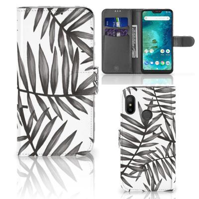 Xiaomi Mi A2 Lite Hoesje Leaves Grey Xiaomi Mi A2 Lite Hoesje Leaves Grey