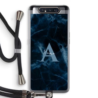 Midnight Marble: Samsung Galaxy A80 Transparant Hoesje met koord