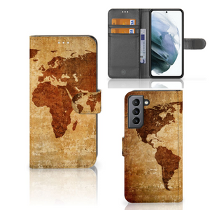 Samsung Galaxy S21 FE Flip Cover Wereldkaart