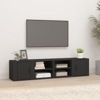 Tv-meubels 2 st 80x31,5x36 cm bewerkt hout zwart - thumbnail