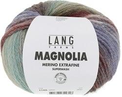 Lang Yarns Magnolia 009 Aubergine/Mosterdgeel/Rood