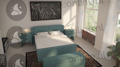 Standaard boxspringset 140 x 200 cm- stofkleur 7017