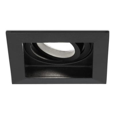 Durham vierkante LED inbouwspot - 5 Watt 400 lumen - 6000K daglicht wit - GU10 - Dimbaar Kantelbaar - Voor binnen - Zwart