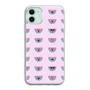 Smiley watermeloenprint: iPhone 11 Transparant Hoesje