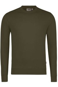 HAKRO Performance Comfort Fit Sweatshirt ronde hals olijfgroen, Effen