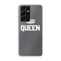 Queen zwart: Samsung Galaxy S21 Ultra Transparant Hoesje