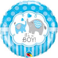 Folieballon It&apos;s A Boy Blauw Olifant - 45 cm - thumbnail