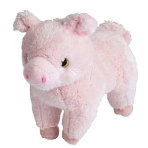 Pluche knuffel boerderijdieren varken van 18 cm