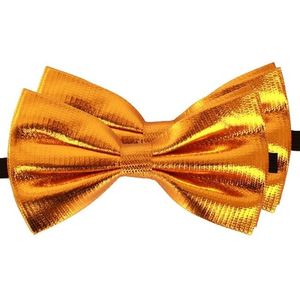 2x Gouden verkleed vlinderstrikken/vlinderdassen 14 cm voor dames/heren   -