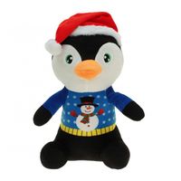 Pluche pinguin knuffel 30 cm kerstknuffels - thumbnail