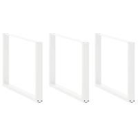 Eettafelpoten 3 st U-vormig 100x(72-73) cm staal wit