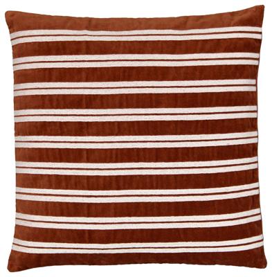 HEMA Kussenhoes 50x50 terra fluweel met strepen (terra)