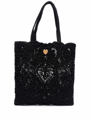 Dolce & Gabbana sac cabas Beatrice à détail en dentelle - Noir