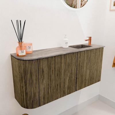 Toiletmeubel Mondiaz Joya Dlux | 91.6 cm | Meubelkleur Dusk | Faye wastafel Oza Wasbak Rechts | 1 kraangat