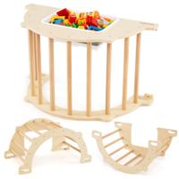 8 in 1 Klimboog met Opbergdoos Klimstructuur voor Klimmen Wippen Kruipen 80 x 47 x 41 cm