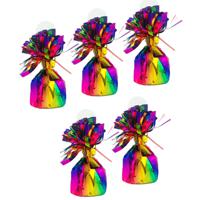 Ballon gewichtjes - 10x - regenboogkleur - 170 gram - gewichtjes voor helium ballontrosjes